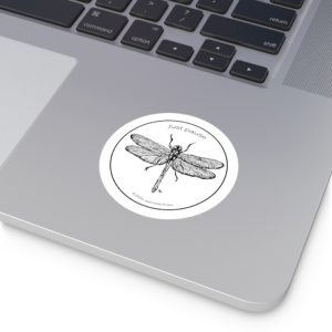 Dragonfly Pause Button, Sticker