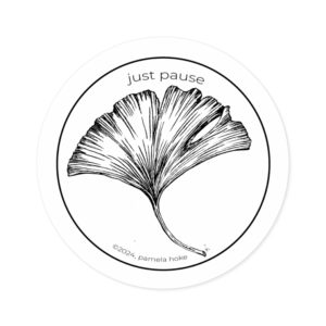 Gingko Pause Button, Sticker