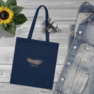 "Lighten Up" Feather, 100% Organic Cotton Tote Bag