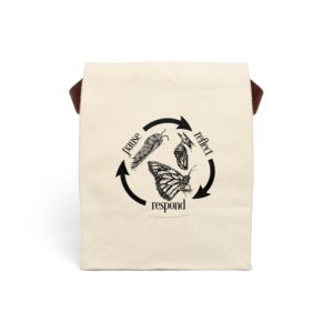 Pause Reflect Respond - Canvas Lunch Bag With Strap